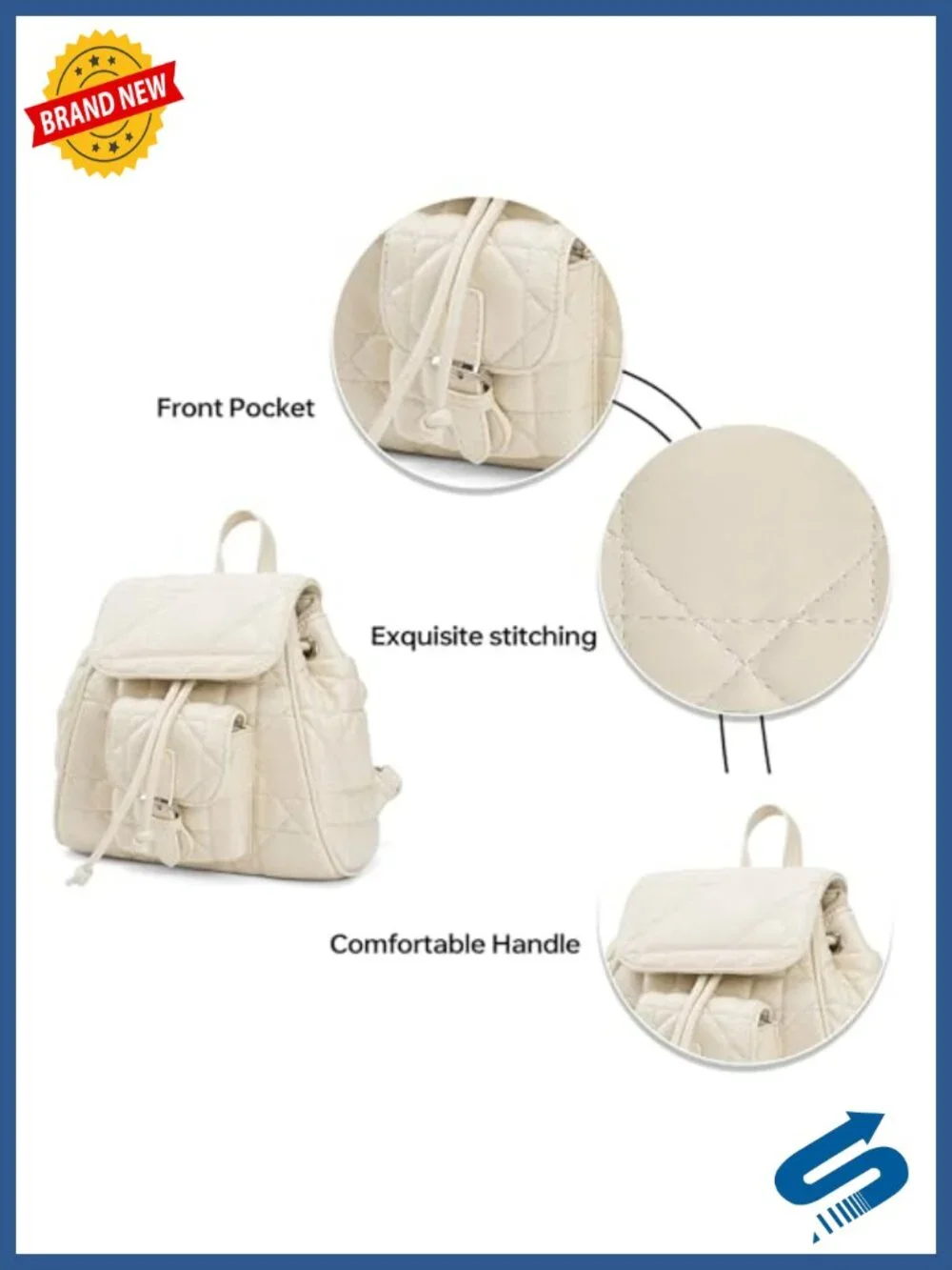 Women's Mini Quilted PU Leather Backpack Purse with Magnetic Snap